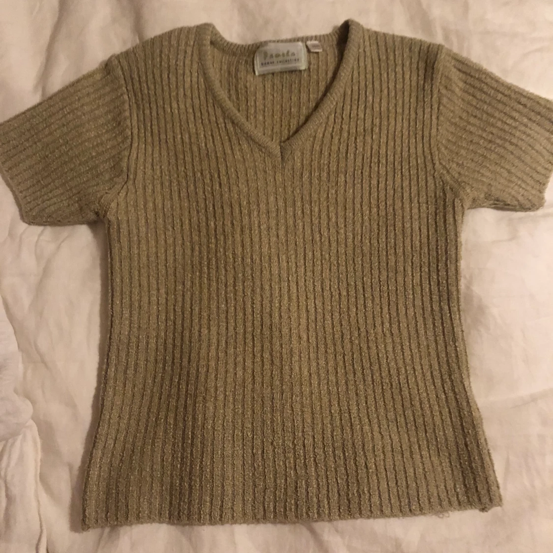 Beige tjock ribbad t-shirt!!  - 90