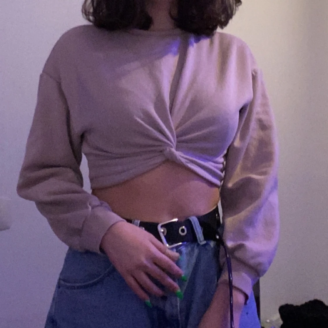 Knuten Crop top långärmad