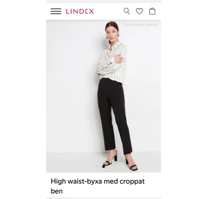 Slutsålda cropped kostymbyxor från Lindex. Använd 1 gång & blivit tvättad. Säljs då dom är tyvärr för stora 😕. Dom är sjukt snygga!!!! . Jeans & Byxor.