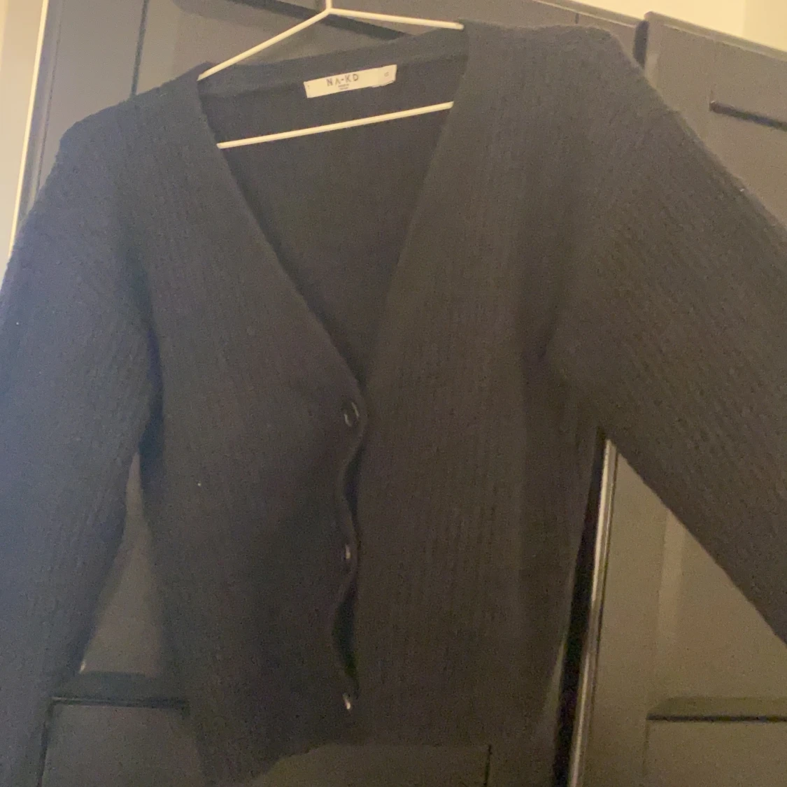 Svart jättemysig kofta  - 91