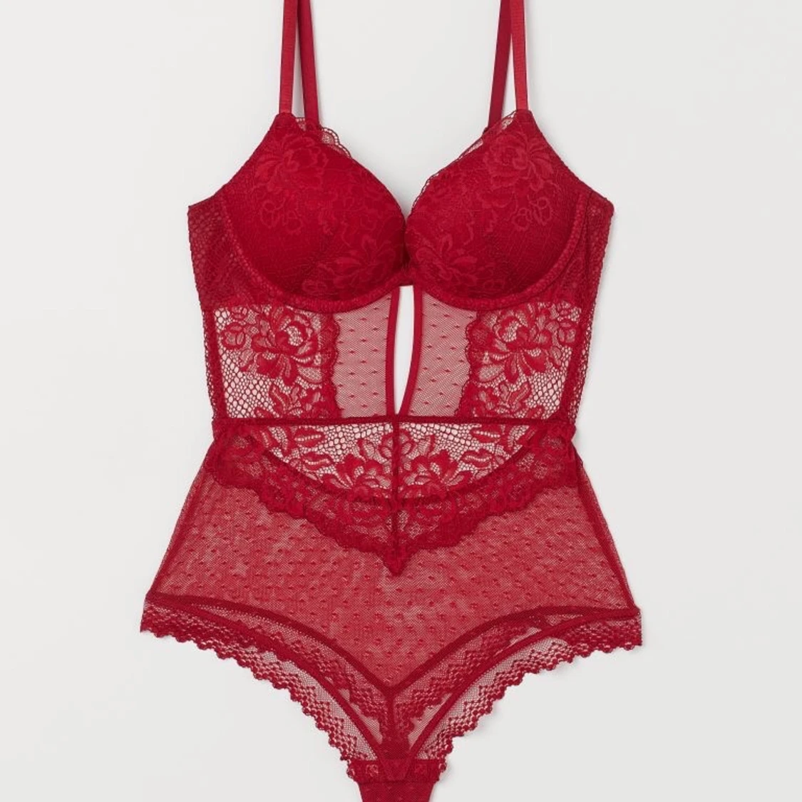 Spetsbody VIT/SVART/RÖD