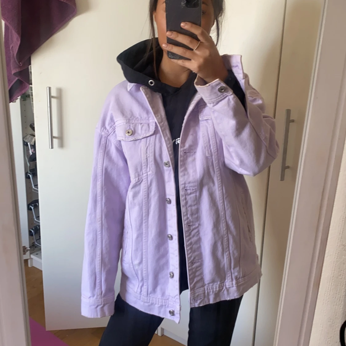 Oversized pastell lila jacka  - 90