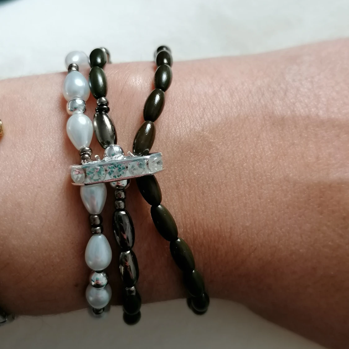Armband 3in 1 pärlor & strass - 90
