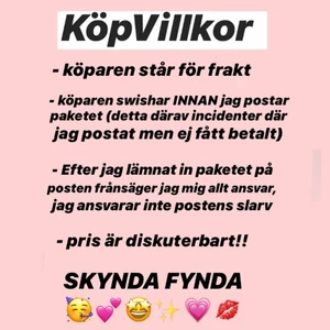 KöpVillkor!! - För din å min trivsel💓 är du under 18 kan det va bra att höra med nån förälder innan du köper då jag inte har någon retur eller ångerrätt!!