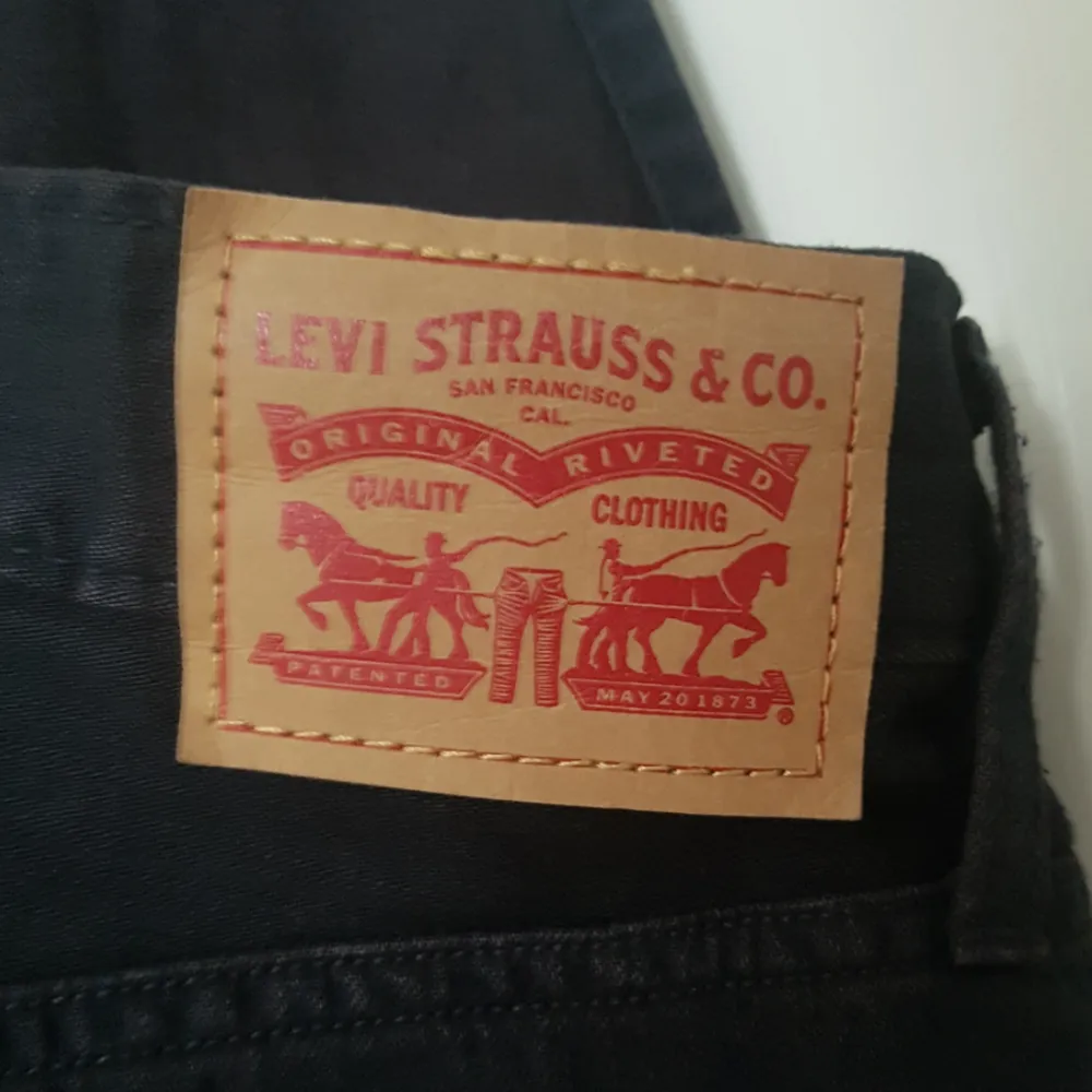 Hängselbyxor från Levis, säljes för att jag redan har flera. Sitter fint lite oversize på en S. Fint skick. Jeans & Byxor.