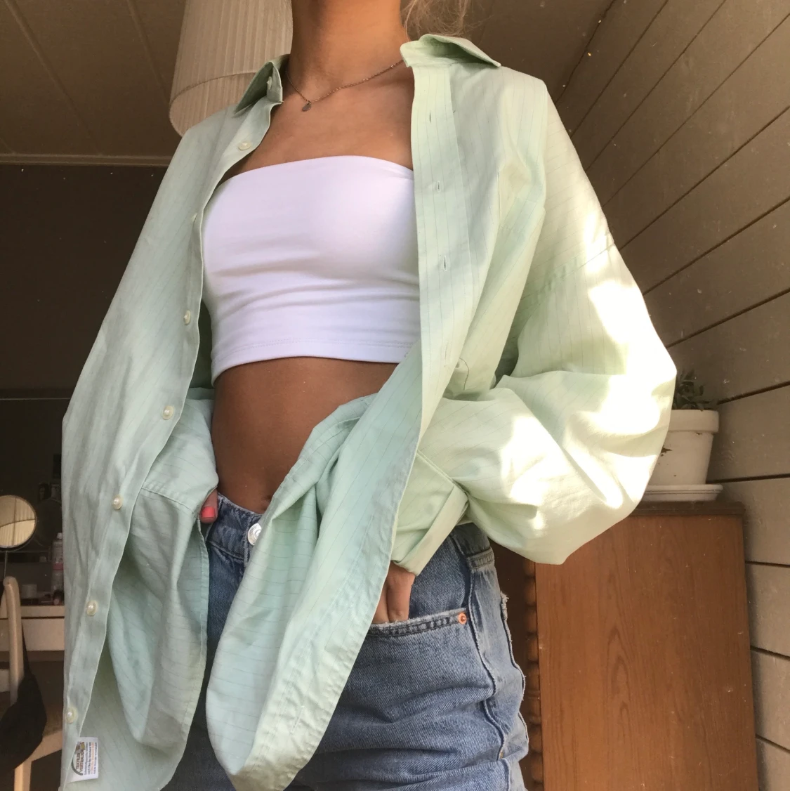 Grön oversize skjorta - 91