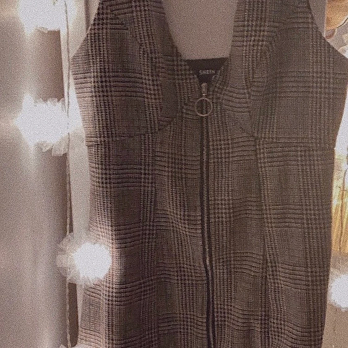 Pläd preppy overall klänning