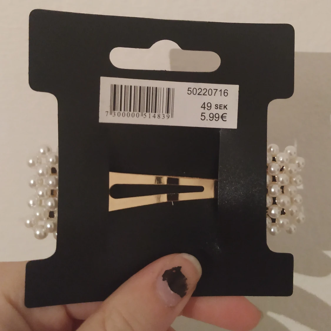 Hårspänne med pärlor  - 90