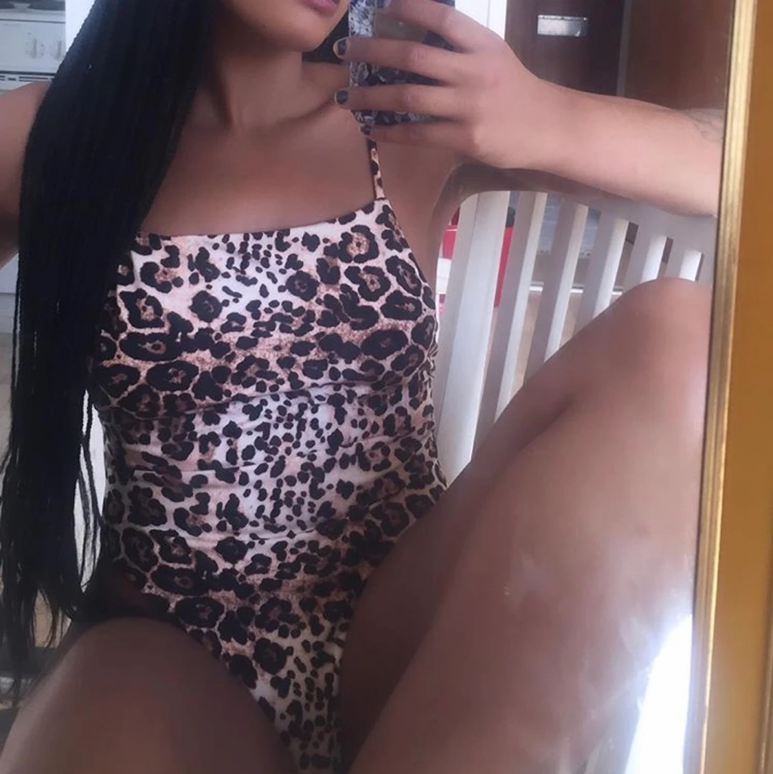 Baddräkt /body i Leo print - 90