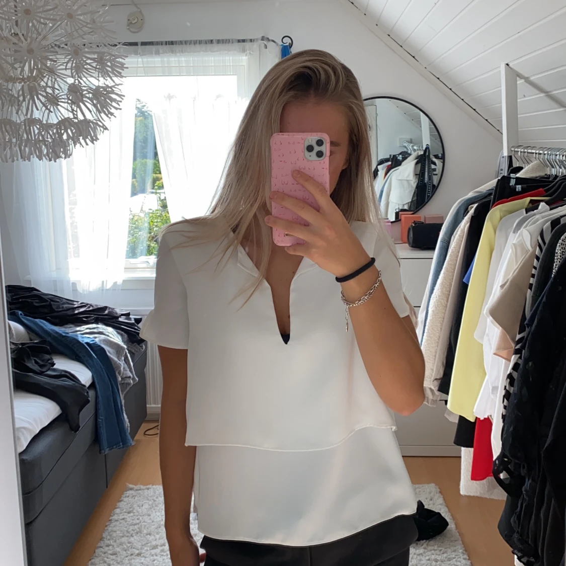 Vit volang blus - 90