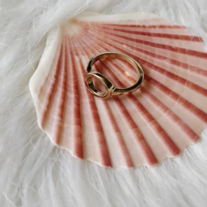  - Liten ring i guld som passar på övre delen av fingrarna. 