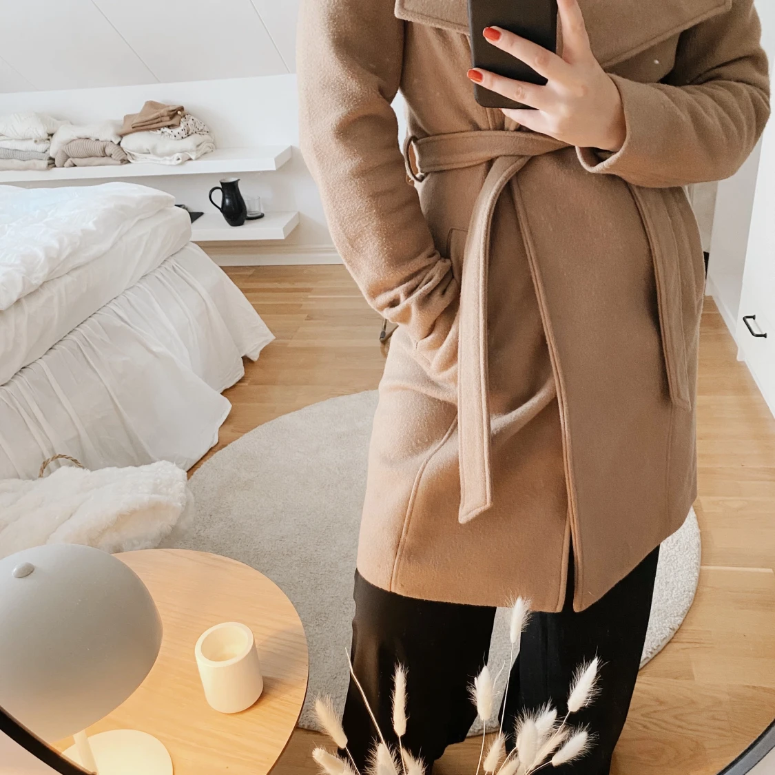 Beige vinterkappa - 90