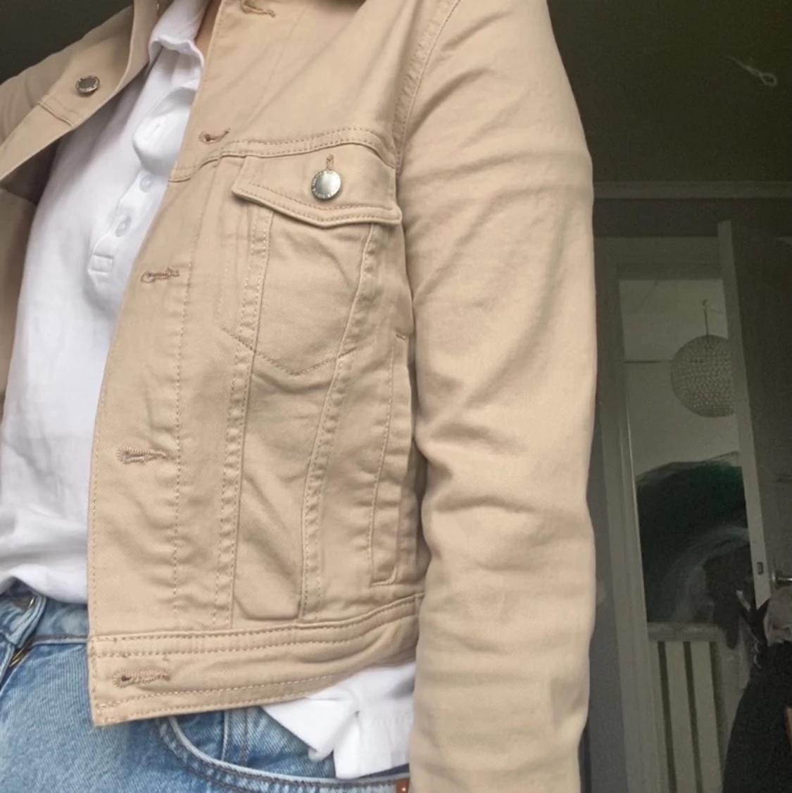 Jeansjacka beige