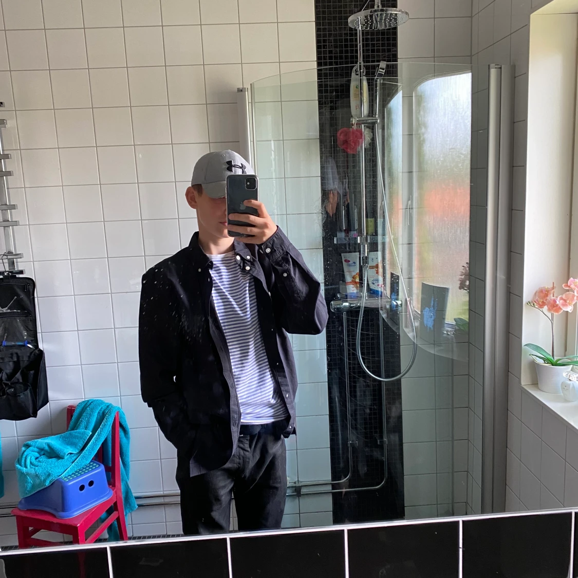 Svart tygskjorta - 90