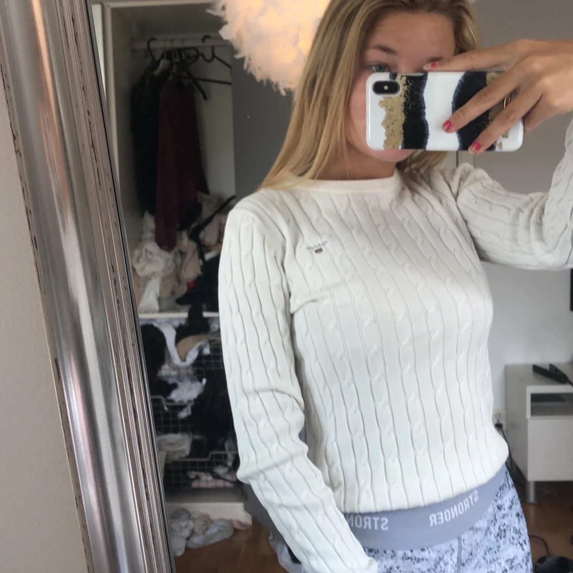 Gant vit stickad tröja  - 90