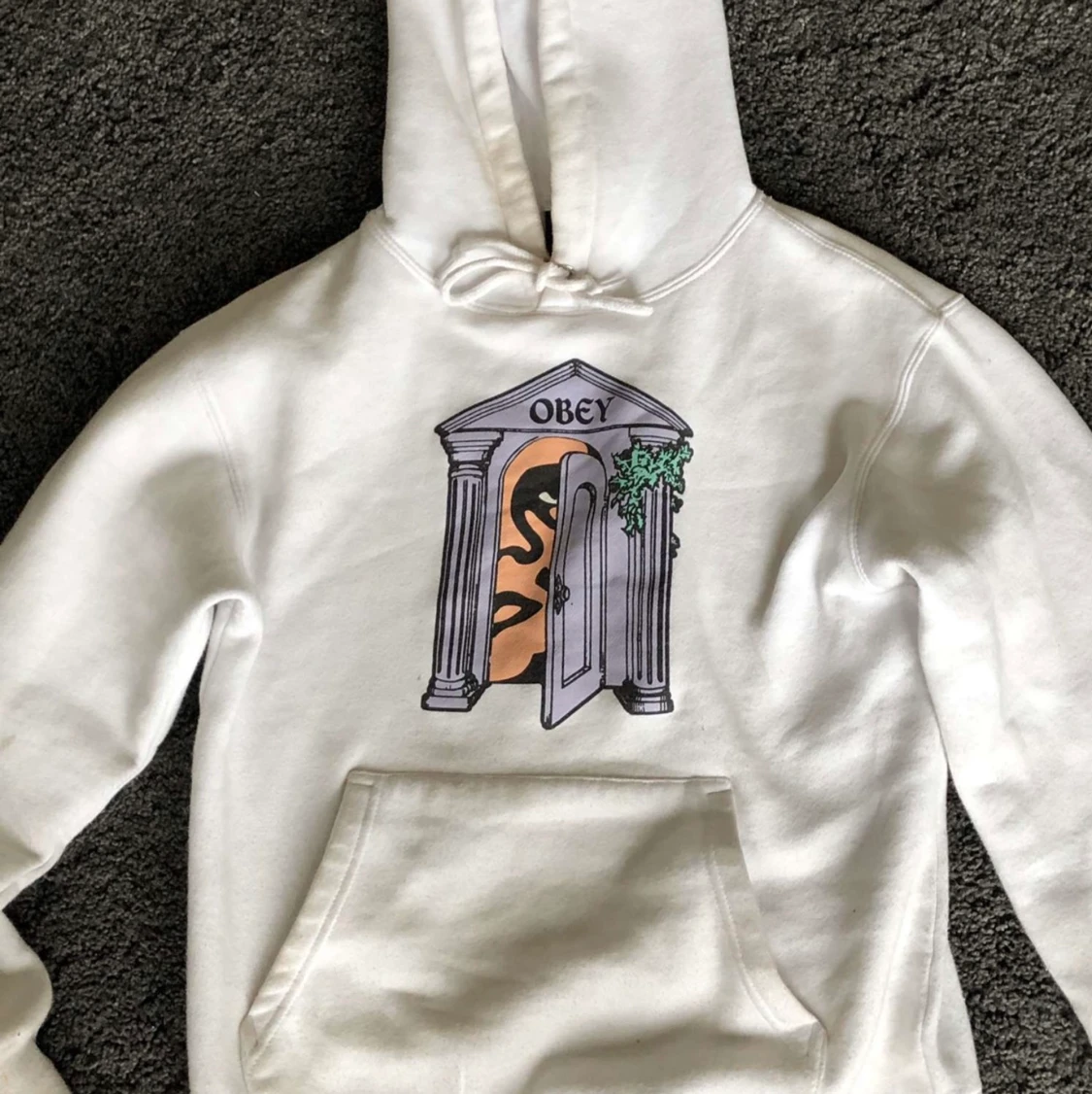 Hoodie med tryck från obey  - 90