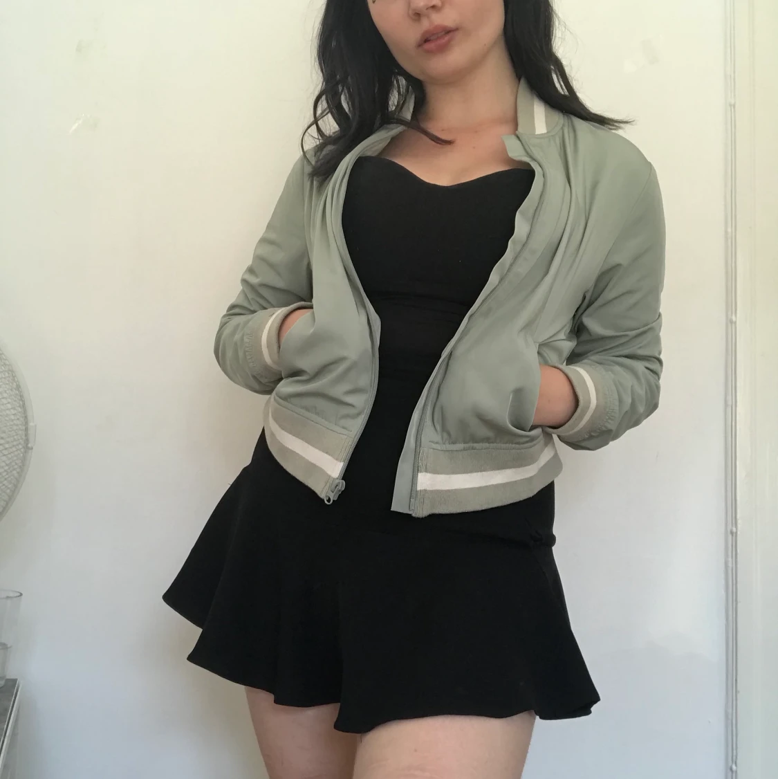 Pastel grön bomberjacka