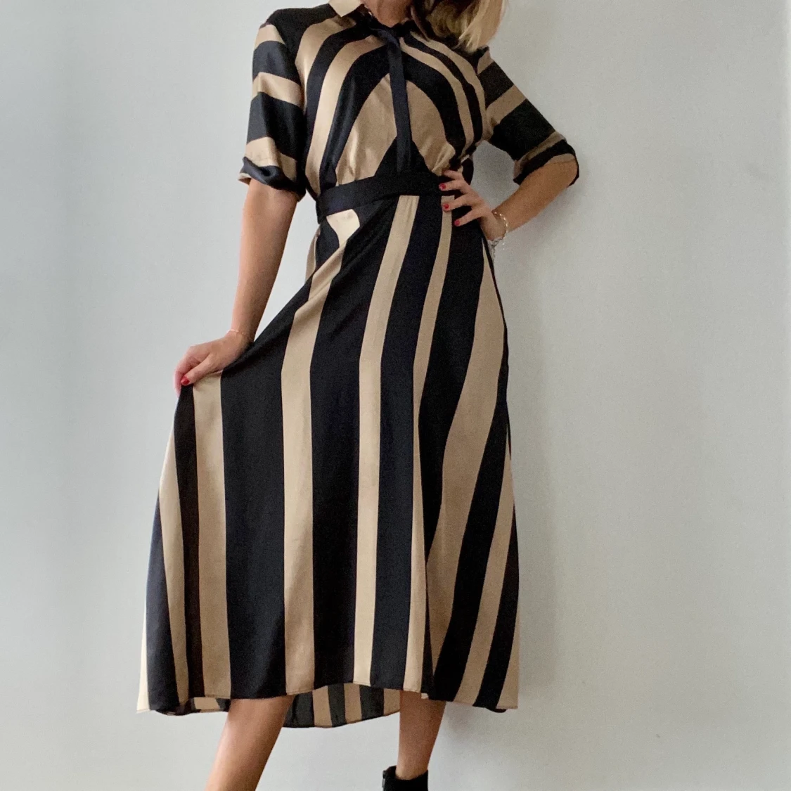Gold & black stripe Zara dress