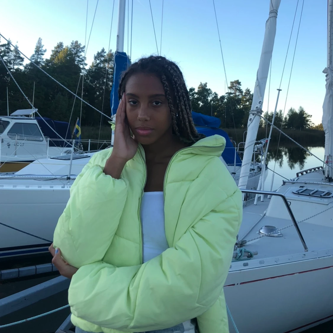 Neon puffer jacka - 90