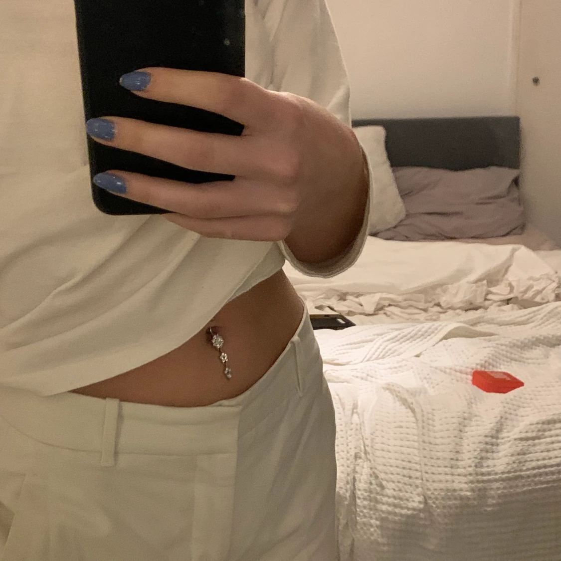 Vita kostymbyxor  - 90