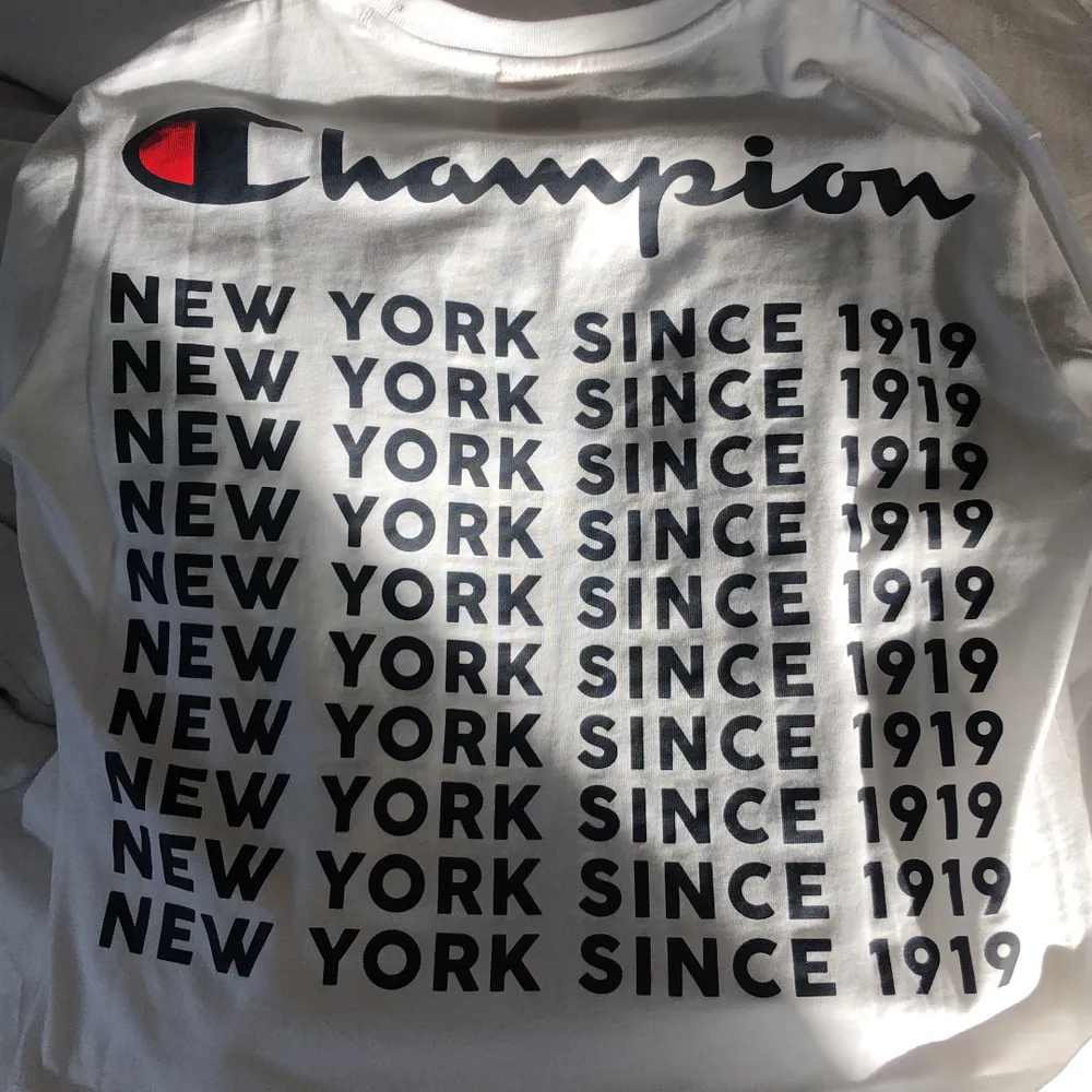 Långärmad t-shirt från champion. Helt oanvänd. Köpt på Urban outfitters. Köparen står för frakten💕💞. Tröjor & Koftor.