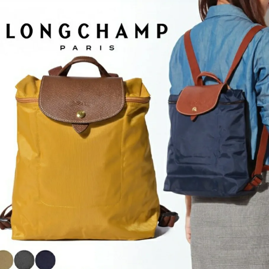 Äkta Longchamp ryggsäck blå nylon. Accessoarer.