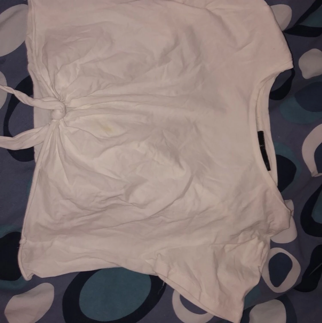 Tie front tröja vit