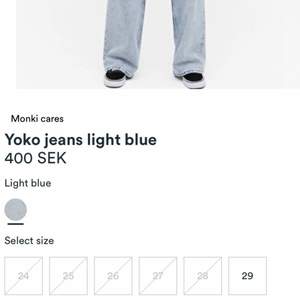 Säljer dessa populära jeans från Monki då de inte kommer till användning, knappt använda. Strl 24. Slutsålda på hemsidan i storleken så högsta bud vinner. 💞 budgivningen startar på 300 Högsta bud:300+frakt  Avslutas ikväll 22:00