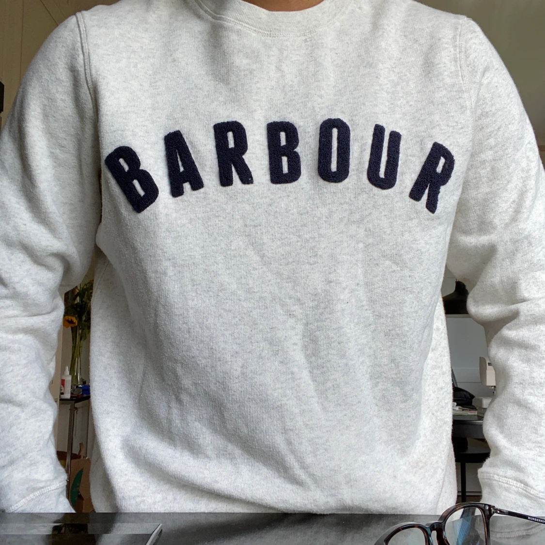 Barbour tröja med stickad tryck  - 90