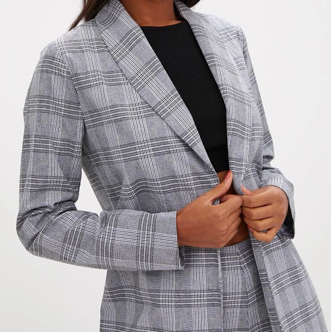 Rutig lång kappa - 91