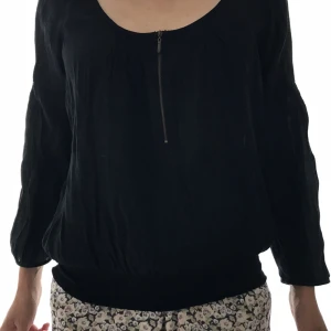  - Shirt from Zara! Black, with a zipper and a bit stretchy at the lower part. The item isn't faulty and looks new. Bought a couple of years ago. 