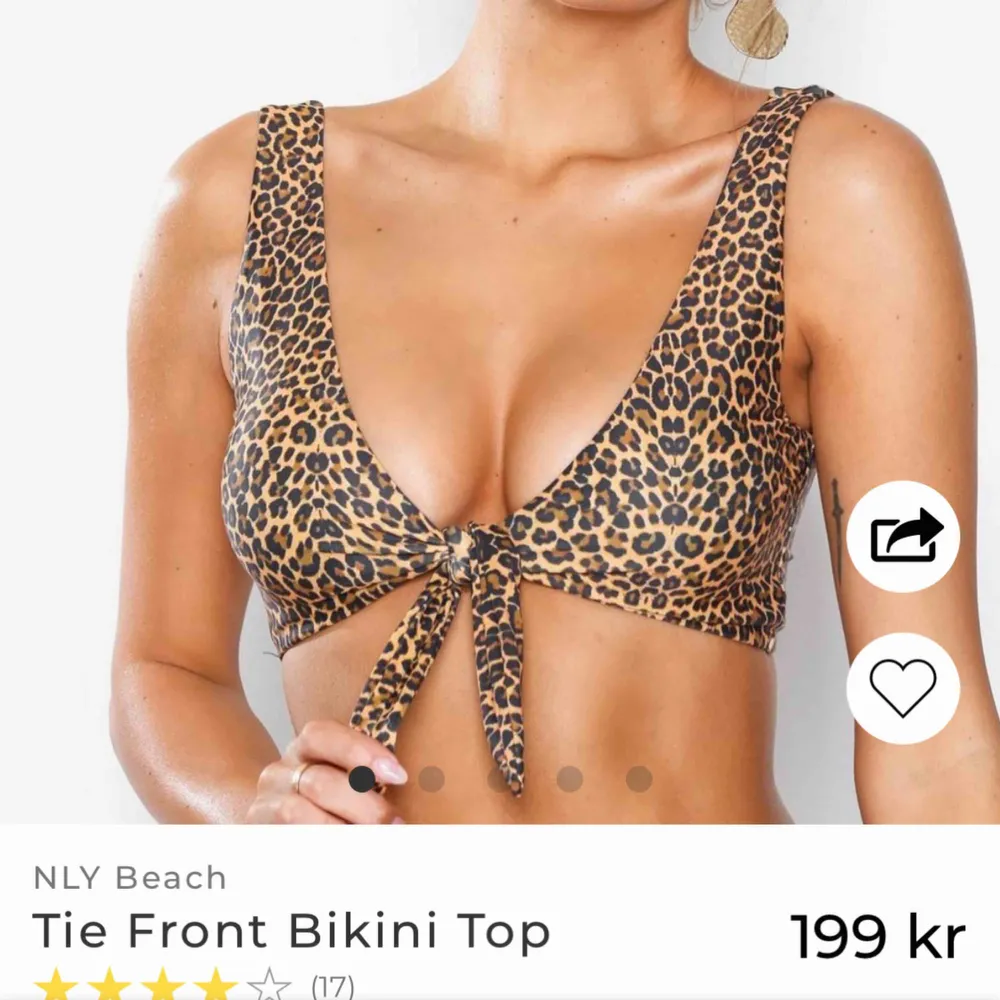 superfin leopard bikini-överdel ifrån nelly.  Aldrig använd! . Övrigt.