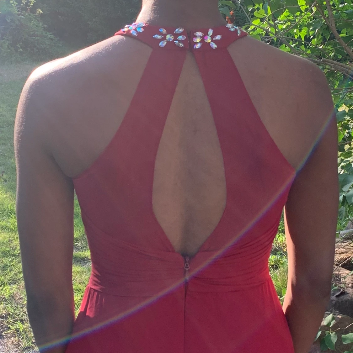 Vinröd balklänning använd endast en gång - 91