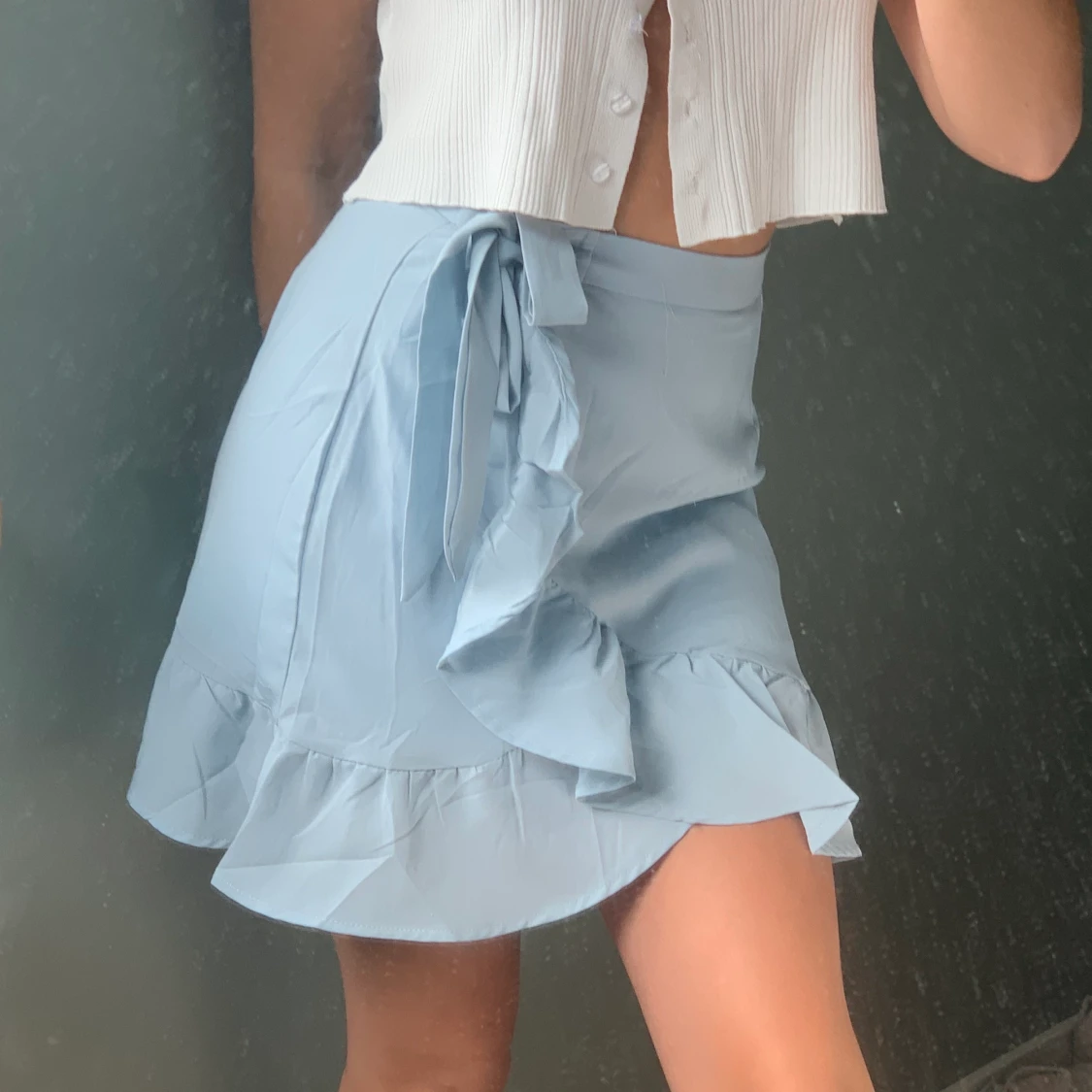 Supergullig blå volangkjol!🦋🦋