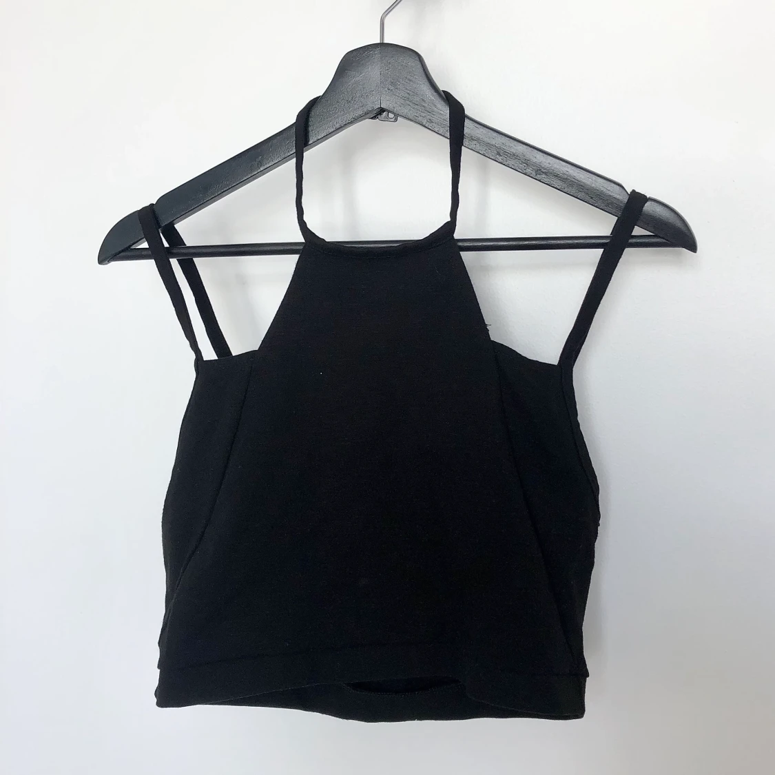 Croppat svart linne strl L