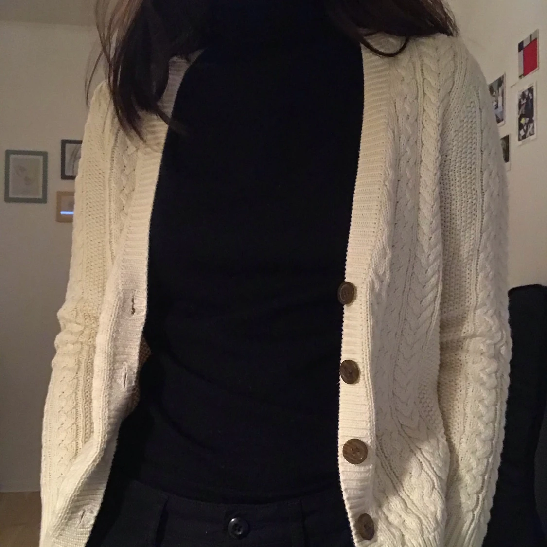 Kabelstickad cardigan 