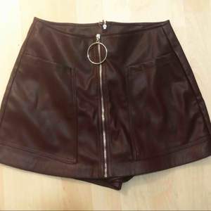 Maroon leather skirt/shorts 
