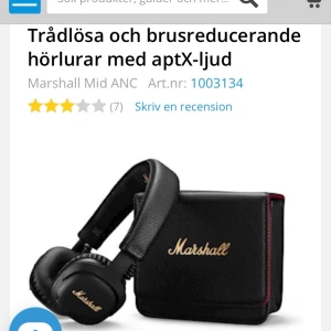 Oöppnade Marshall MID A.N.C hörlurar - Jag säljer mina oöppnade Marshall MID A.N.C hörlurar. Nypris 1990kr men jag säljer dem för 1400kr. Köptes för en vecka sen i samband med en ny mobil. Garanti gäller som vanligt i ett år.