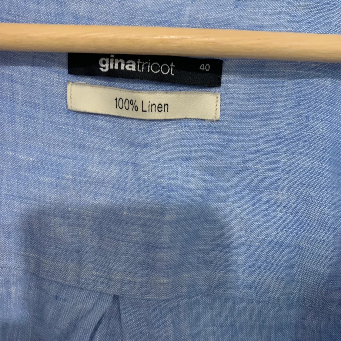 Ljusblå skjorta i 100% linne - 90