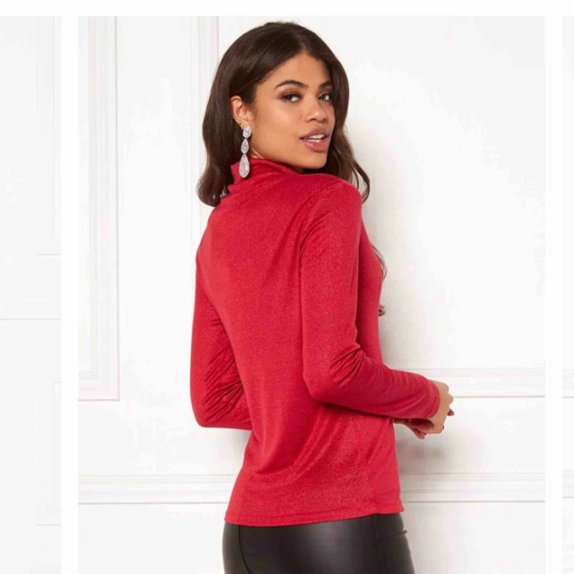 Superfin röd glittrig julig tröja  - 90