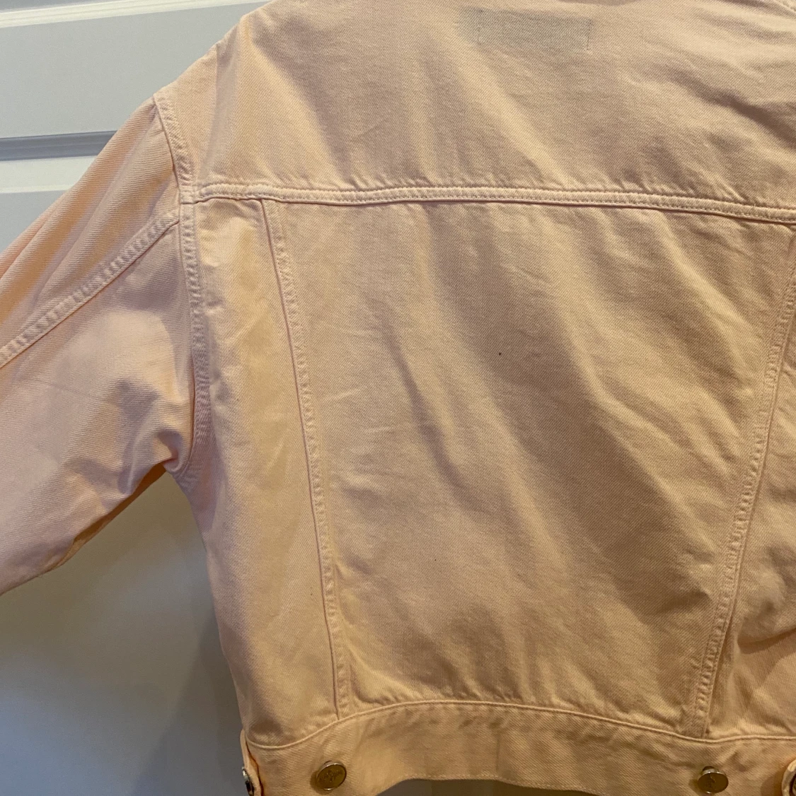 Korallfärgad jeansjacka, never denim - 90