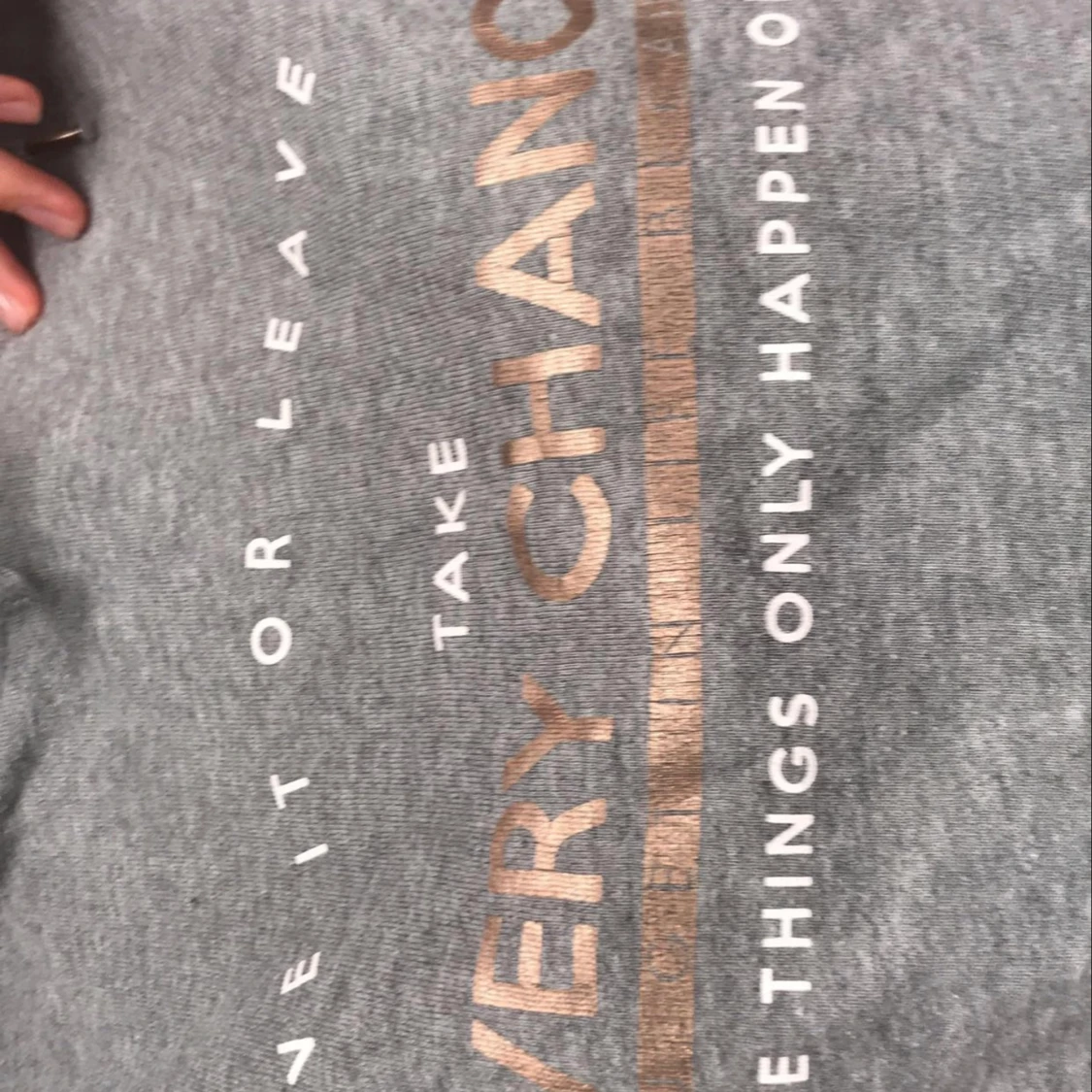 Grå hoodie med tryck - 91