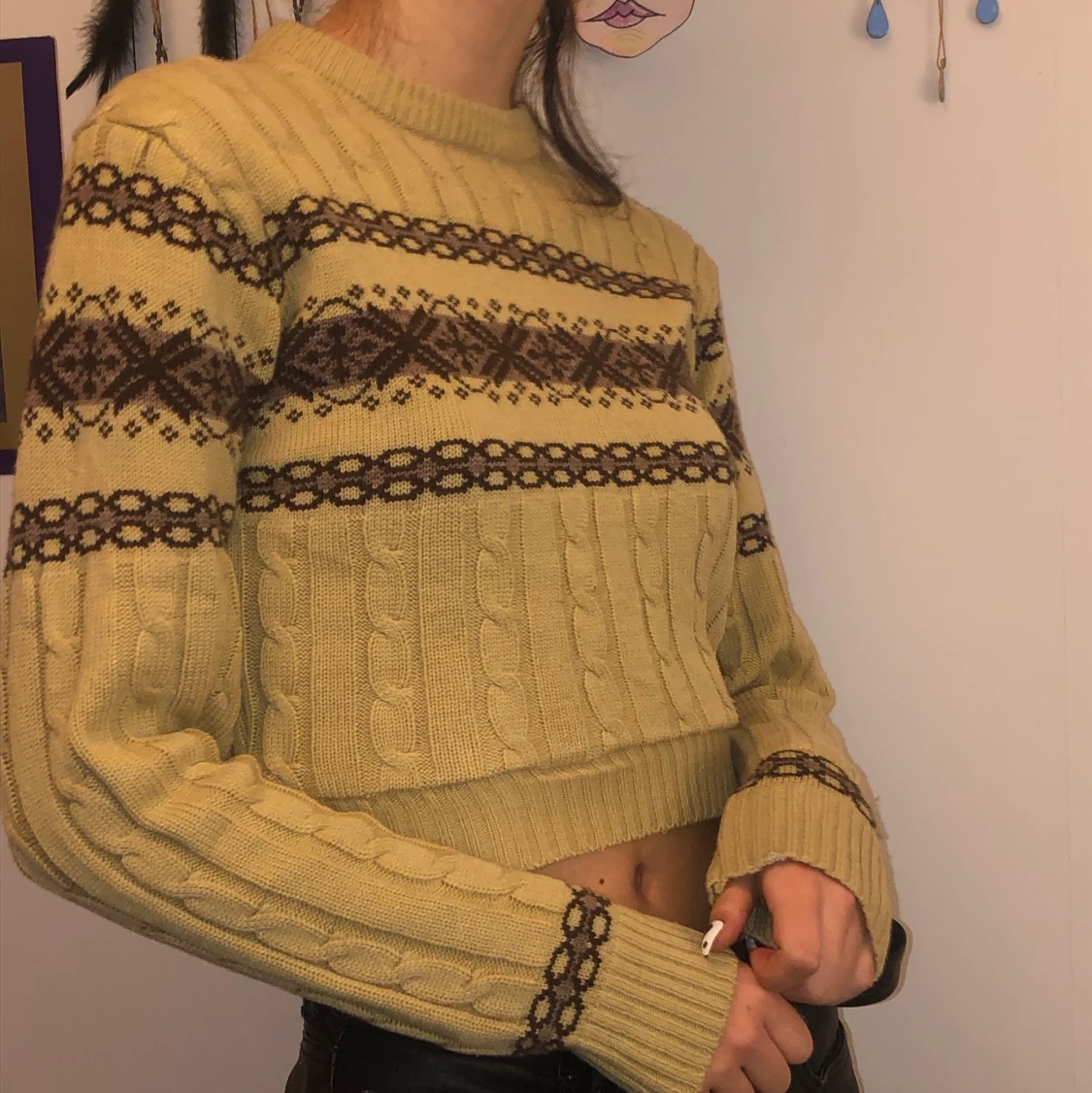 Stickad croptop - 90