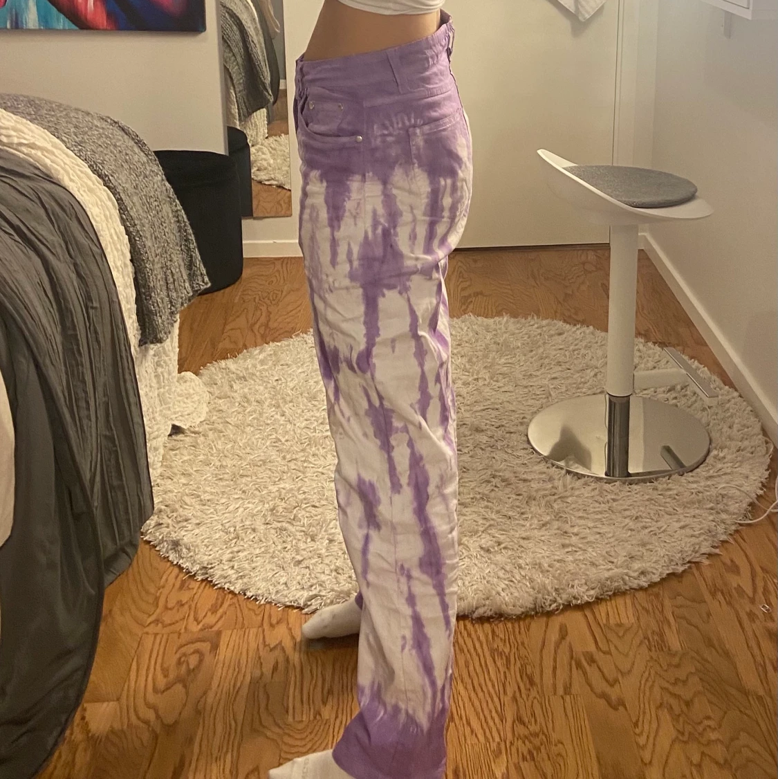 Lila/vita jeans - 91