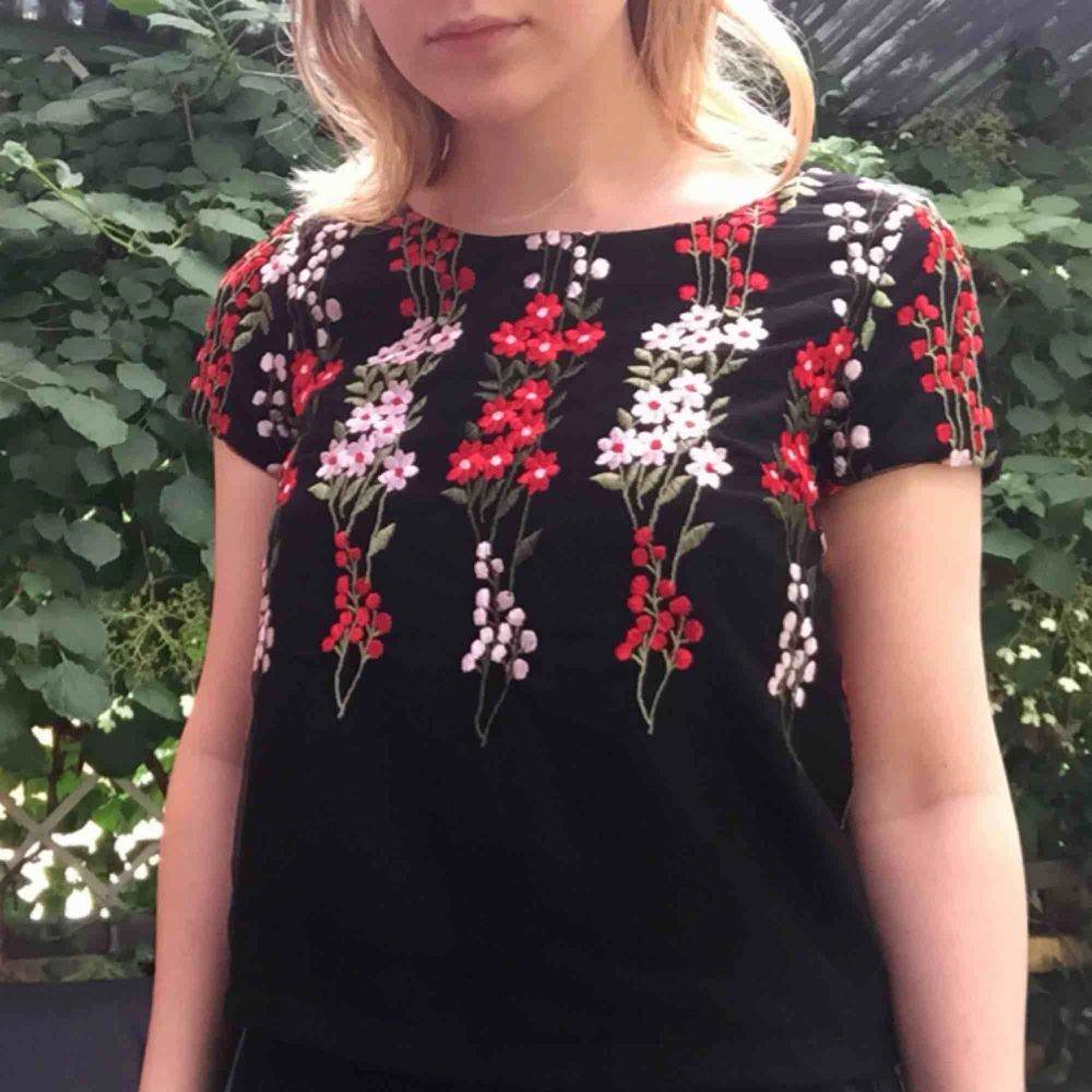 Broderad blus från Ida Sjöstedt. Två lager, det övre är i mesh-tyg och under ett lager foder. Perfekt skick! Skulle tro att den passar XS-M Kan frakta (då tillkommer fraktkostnad) eller mötas upp i Stockholm. Toppar.