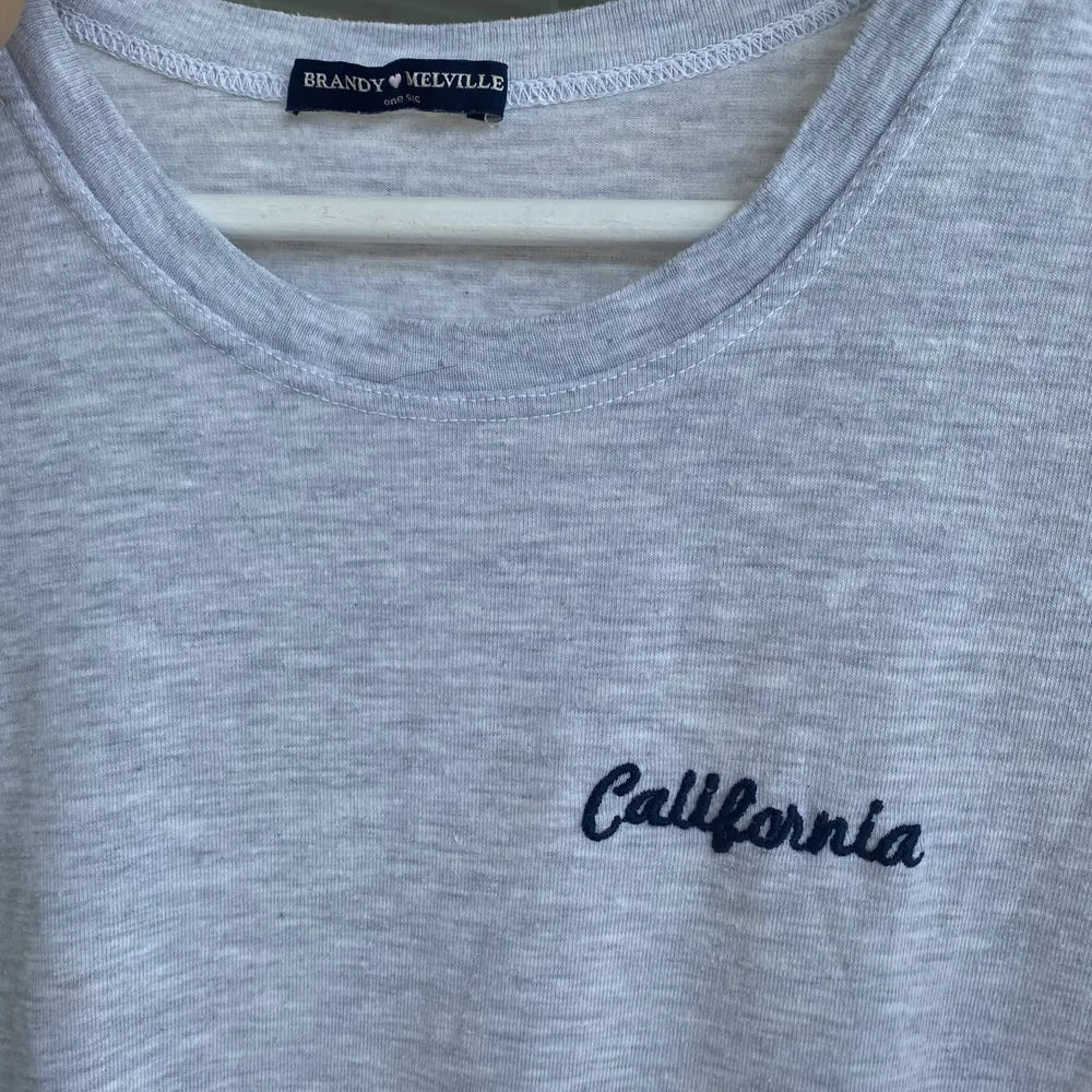 Ljusgrå t-shirt i skönt material från Brandy Melville, sparsamt använd. Köpten står för frakten 🌸. T-shirts.