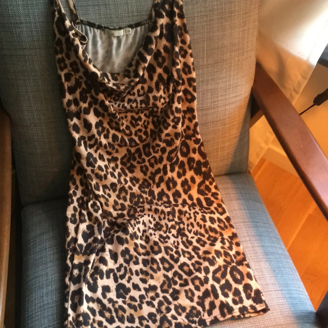 Leopardmönstrad klänning, strl XS - 90