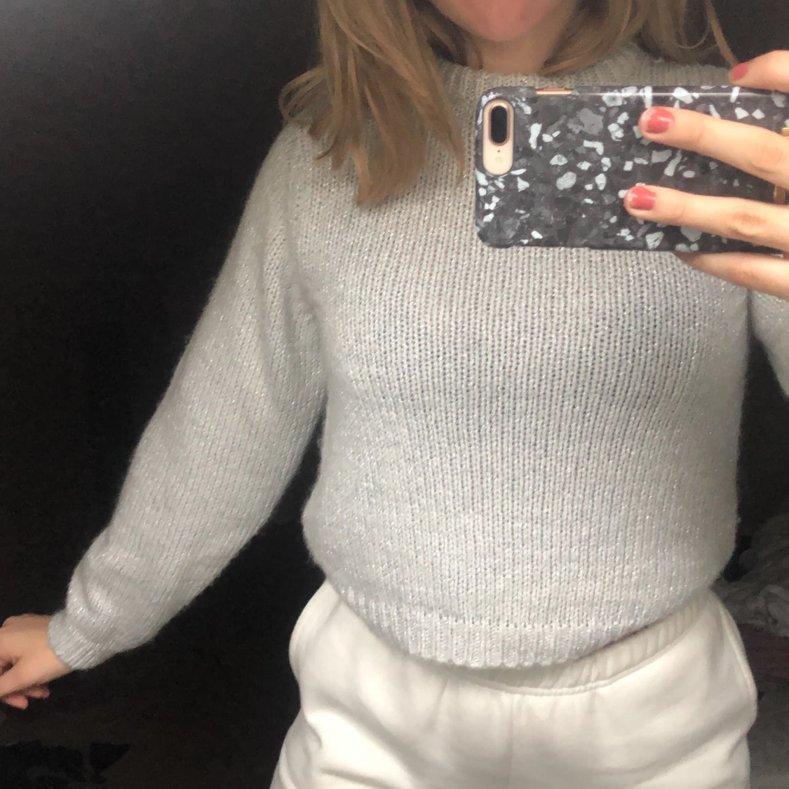 Glittrig stickad tröja - 90