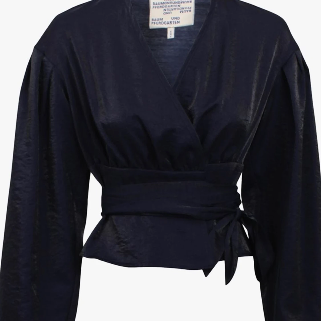 Blå blus i glattat material - 91