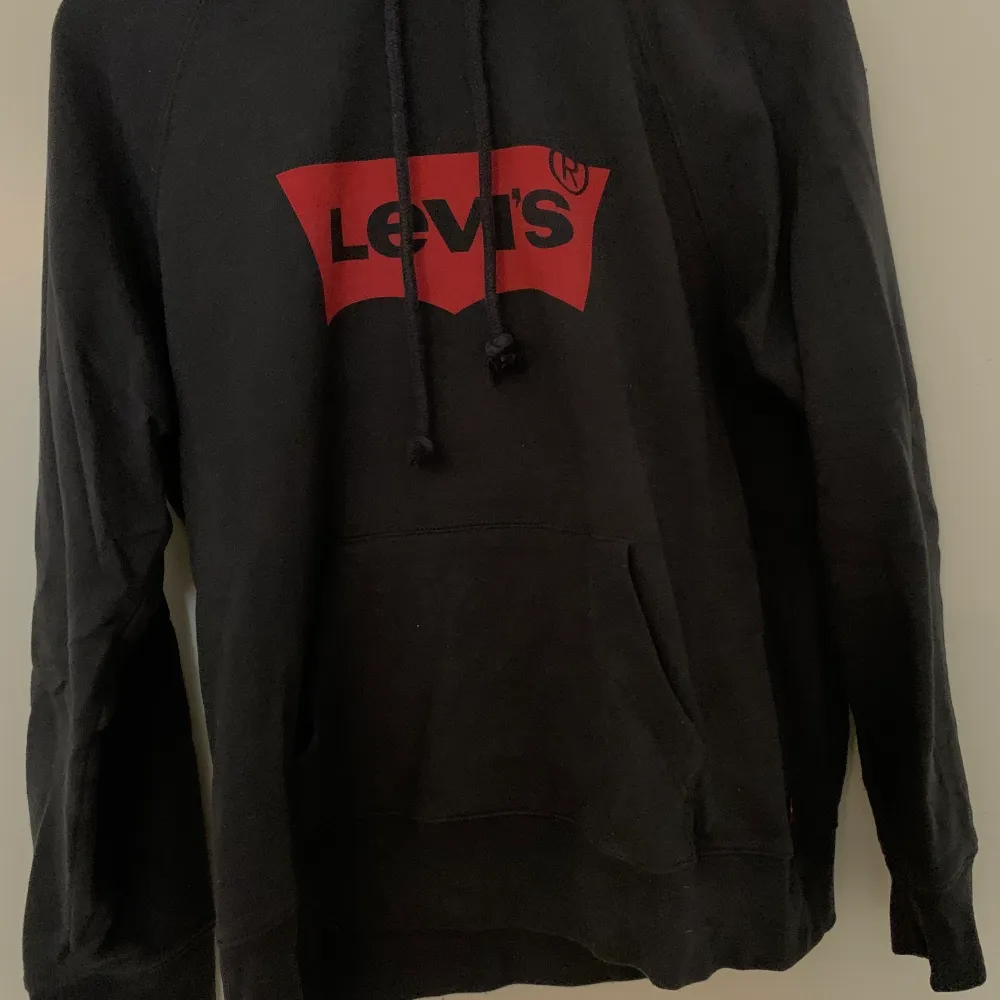 Grå Levi’s hoodie i storlek M. Liten i storlek så passar S också. Knappt använd så skicket är som nytt!. Hoodies.